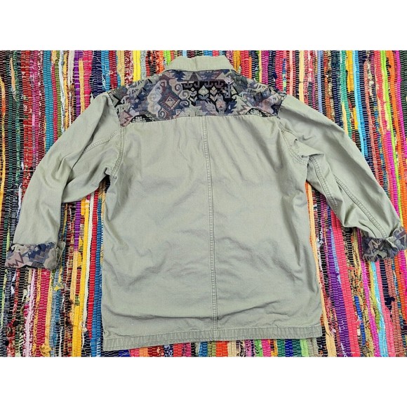 VTG LL Bean Womens Chore Coat Barn Adirondack Jacket Patchwork Cotton Gray Sz L? - Picture 7 of 11